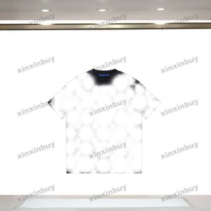 xinxinbuy Men designer Tee t shirt 23ss Paris flor carta impressão manga curta algodão feminino preto cinza XS-2XL