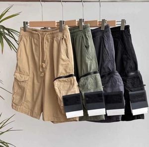 Men's Shorts Mens Designer Pockets Work Five piece Pants Stones Island Womens Summer Sweat Multi function Thigh Short Casual Loose High Street Cottony 666