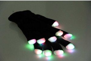 Novel LED -blinkande handskar Färgglad fingerljushandske jul Halloween Party Decorations Glowing Glove Party Rave Prop grossist