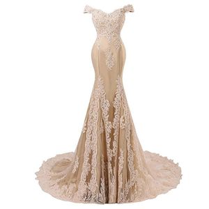 Real Picture Sexy Mermaid Evening Dresses Off The Shoulder Appliques Beaded Women Formal Dress Prom Party Gowns Vestido de Festa2236