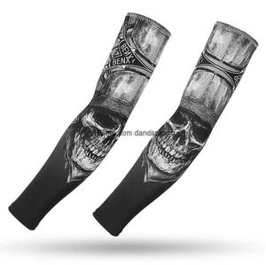 full hand Temporary Tattoos 3d Cartoon Tattoo arms warmers Festival Personality party Decoration Cuff Body Art Arm sleeve Summer Cooling Cycling hiking sleeves