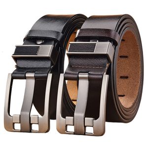 Neck Ties Belt Male Fashion Men s Luxury Designer Cowskin Belts for Jeans Genuine Leather Strap Pin Buckle Plus Size 140 150 160 170cm 230721