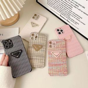 Designer Classic Blend Braided Little Gracz Phone Telefone Case 14 13 Pro Max 11 12 12pro 14plus 7 8 Plus X XS XR Luksusowy górny obudowa silikonowa