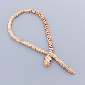 Роскошное розовое золото щипцы змеи подвески Длинные ожерелья для женщин