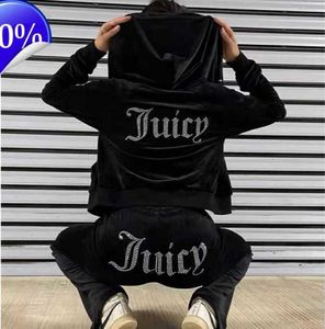 Damskie dresy juicy jabłkowe aksamitne szycie garnitury Dwuczęściowy zestaw do joggingu Velor Bluza Met Spodnie z kapturem Suit Women Motion Prąd 658ess