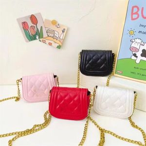 Luxury Girls Metal Letter Chain Handbag Designer Kids Diamond Pu Leather Bags ChildrenOne Shoulder Bag Lady Mini Purese A9699250V