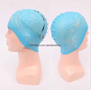 hot Unisex Waterproof Silicon Swimming Cap Adult Flexible Swimming Head Cover Protect Ear Swim Caps Pool Bath Hat bath earmuffs caps