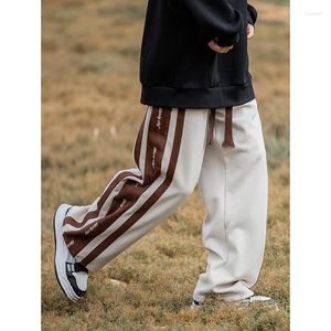 Men's Pants Cityboy Suede Draping Casual Trousers For Autumn And Winter Color Contrast Splicing Plush Sanitary
