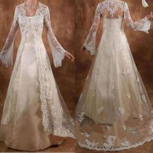 2019 Ivory Luxury Long Wedding Jackets Custom Открытые передние длинные рукава кружево с аппликациями Bridal Bolero Jacket Шаль белая свадьба234F