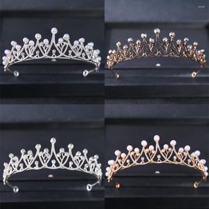 Haarspangen Barock Kristall Perle Krone Tiara für Kinder Mädchen Frauen Braut Accessoires Schmuck Prinzessin Geburtstag Prom Stirnband Diadem