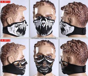 Outdoor Motorrad Fahrrad Radfahren Schädel Gesichtsmaske Taktische CS Airsoft Jagd Sturmhaube Hut Atmungsaktives Neopren Halloween Party Böse Masken Schutzausrüstung