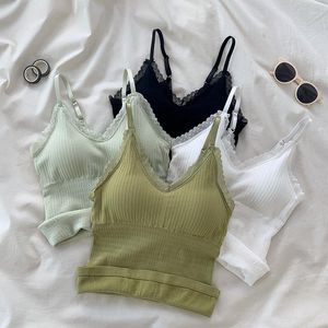 Camisoles & Tanks Non Steel Ring Integrated Camisole Bralette For Women Lace Beauty Sleeveless Vest Bra Fashion Sexy Female