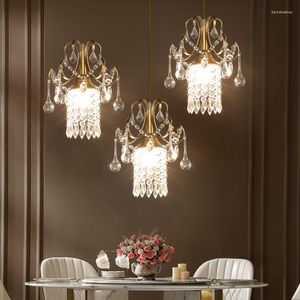 Pendant Lamps Light Luxury Lamp Three-head Crystal Restaurant Chandelier Bar Porch Corridor Decoration Aisle