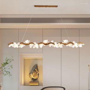 Lampadari a luce moderna a led per l'arredamento della sala da pranzo Lampada a sospensione rettangolare progettata per l'isola della cucina