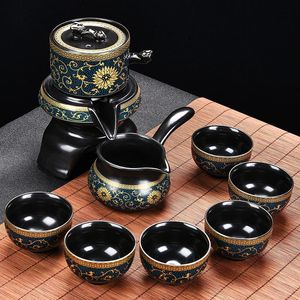 Conjunto de chá chinês em relevo, 8 peças, bule de cerâmica e xícara de chá, conjunto completo de xícara de chá de viagem para kung fu, conjunto para 6 pessoas, acessórios de chá