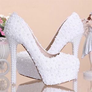 Sapato vestido de noiva branco salto de 4 polegadas sapatos de vestido de noiva flor de renda sapatos de dama de honra combinando roupa de casamento salto alto nupcial2389