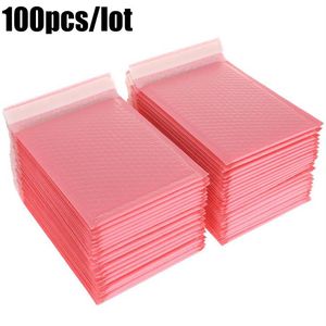 Buste imbottite da 100 pezzi Buste imbottite Buste imbottite foderate Poly Mailer autosigillante Busta rosa Impermeabile Bubble Express Mailing Bag212T