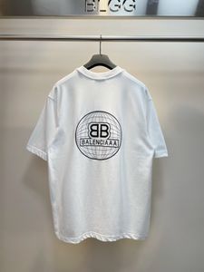 Luxusmarke Bale Übergroße nc-T-Shirts ia Global T-Shirt mit bestickter Rückseite, locker sitzendes T-Shirt, Sommer-Top, Tags, Paris-Tops, Paar, Paris, lockeres Baumwoll-T-Shirt