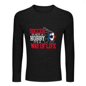 Erkek Tişörtler Erkekler Uzun Kollu T-Shirt Baskılı Ulusal Bayrak Futbol Desen Ekibi Boyun Gündelik Sokak Giyim Üstleri Pamuk Tshirts