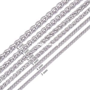 Width 3 0mm 4 0mm 5 0mm 6 0mm 7 0mm 8 0mm 316L Stainless Steel Mens Necklace Chain Knitting Rope Flower Basket Chain 18&quo309L