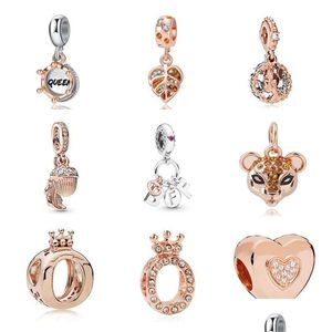 Charms 925 Sterling Sier Queen Heart Crown Diy Beads For Original Pandora Charm Bracelet Wome Drop Delivery Jewelry Findings Componen Dhpws