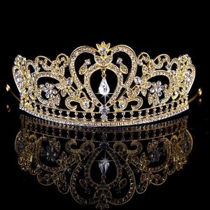 Bling Beaded Crystals Wedding Crowns 2022 Headpieces Bridal Diamond Jewelry Rhinestone Headband Hair Crown Accessories Party Tiara223S