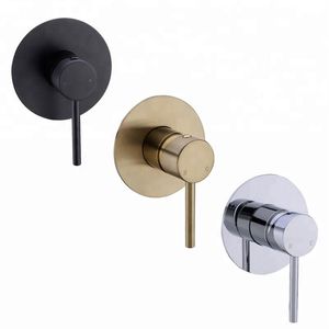 Round Shower Mixer Valve Solid Brass Shower Faucet Control Valve Wall Mounted Mixer Valve Black Chrome Brushed Gold264S