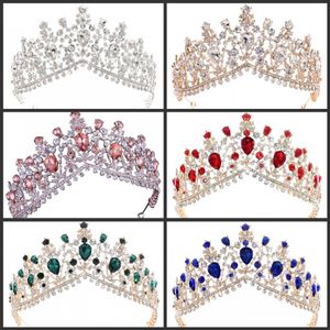 Bling Crystal Rhinestone Tiaras Crown Blask Bridal Wedding Hair Akcesoria