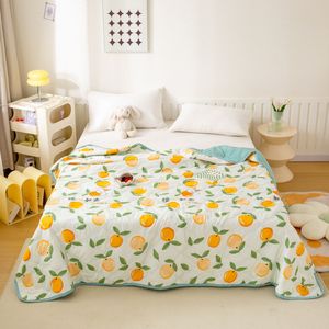 Bedding sets Cartoon Printing Summer Quilt for Double Bed Lightweight Breathable Quilted Thin Blanket Washable Cool Comforter Adults Children 230721