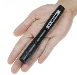 wholesale Free DHL Fedex UPS led Flashlights Outdoor Pocket Portable Torch Lamp 1 Mode 300LM Pen Light Waterproof Penlight with Pen Clip