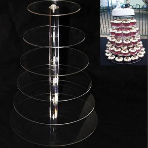 6 Tier Acrylic Cupcake Stand Round Cake Stands for Wedding Party Cake Display Decoration Cupcake Holder ZA5613280W