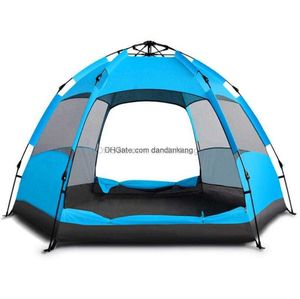 5-8 Person large family tents Outdoor Waterproof anti-mosquito Hiking Backpacking Tent automatic quick-open canopy shelter Trekking Beach Swimming shade Shelters