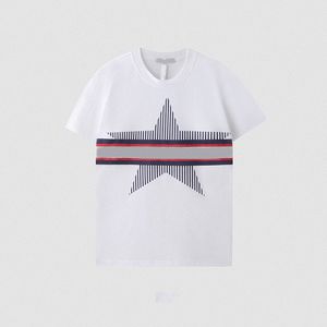 Дизайнеры мужская мода мода UCCI Tops Tops Pentagram Pentagram Print Black White Treend Tees с коротким рукавом женская повседневная уличная пара