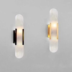 Wall Lamp Postmodern Natural Marble Nordic Sitting Room TV Set Bedroom Livingroomstudy Designer Corridor LED