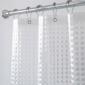 180 180 cm tung tull 3D EVA Clear Shower Curtain foderuppsättning för badrum vattentät gardin303k