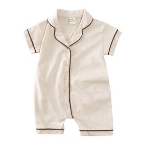 Sommer Baby Jungen Mädchen Overalls Pyjamas Kinder Kurzarm Kleidung Kleinkind Ein Stück Baumwolle Strampler Loungesuit Neugeborene 0-24M Babys Kleidung Nachtwäsche