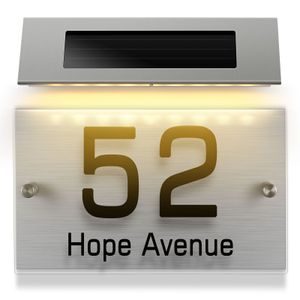Other Home Decor House Number Address Light Numbers Houses Front Door Signs Solar Doorplate Lamp Outdoor Tools 230721