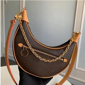 2023 Ny toppdesigner Fashion Bag Half Moon Shoulder Bags Loop 23cm Handväska Crescent Pouch Baguette Bag Delicate Knockoff M81098 med låda