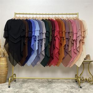 Scarves Abayas For Women Muslim Plain Treble Khimar Hijab Caps Scarf Headcover Prayer Garment Headdress Dubai Saudi Turkey Indonesia