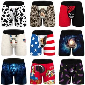 Summer new trend Men's Shorts Boys Designer Supplier Underwear Men's Pants Boxing Sports Breathable printed ice Silk shorts S-XXL