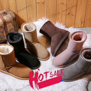 Stiefel 2023 Australische Australien warme Stiefel Mini Halbschnee Stiefel -Knöchel Uggit Classic Winter Vollfell flauschiger pelziger Satin USA GS 585401 Womens Kids Uggit Booties Pantoffeln