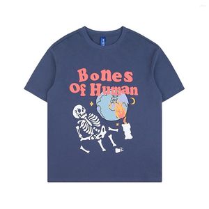 Herren T-Shirts Streetwear Fashion T-Shirt Vintage Skull Candle Print Baumwolle Mehrfarbig Kurzarm Tops Sommer Verkauf T-Shirt für Männer Frauen