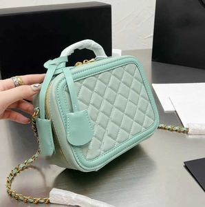 Borsa per il trucco Channel Caviar Luxury CC spalla classica borsetta di design borse in pelle di vitello plaid trapuntato catena in metallo dorato doppia cerniera ad alto senso di nicchia