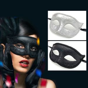 1pcs Masquerade Maskeleri Çift Venedik Kadın Dantel Erkekler PP Cosplay Kostüm Karnaval Balo Partisi Kişilik Başlık Maskeleri