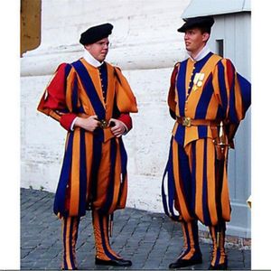 Schweiz Soldiers Cosplay Costume Papal Swiss Guard Uniform Carnival Costume239C