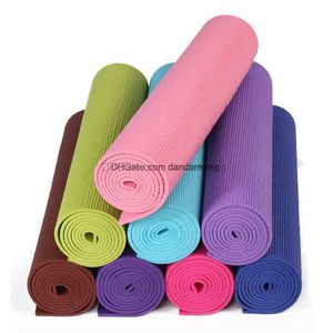 173*61cm PVC Yoga Paspaslar Anti-Slip Battaniye Kapağı Jimnastik Mat Spor Sağlığı Kilo Vücut şekillendirme Fitness Pilates Egzersiz Pedi