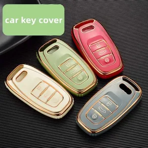 TPU 6D Plating Car Remote Smart Key Cover Case For Audi A1 A3 A4 A5 A6 A7 A8 Quattro Q3 Q5 Q7 Auto Protector Holder Accessories