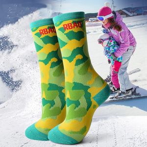 Çocuk Çorap Kayak Çoraplar KIYI KIŞ Sıcak Termal Kalın Pamuk Spor Snowboard Bisiklet Kaymak Futbol Bacak Isıtıcıları Kayak Bacak Çorap Erkek Kızlar 230721