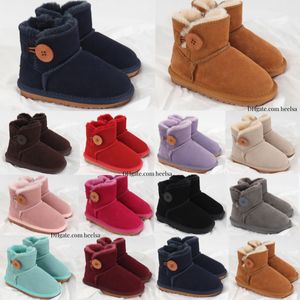 Enfants Australie Mini Bailey Classic Button II Bottes Enfants Filles Bottes De Neige Fourrure D'hiver Chaud Ugglies Jeunesse Big Kid Chaussures Toddler wggs Bébé Chaussons Ches n0hs #