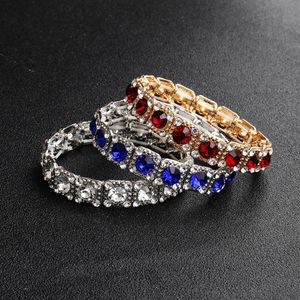En rad brudarmband elastisk charm bländande strass pärlor bröllop för brud de stora gatsby armband flickor fest acces245w
